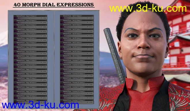 Samurai Power Expressions for Genesis 8.1 and Noska 8.1模型的图片7