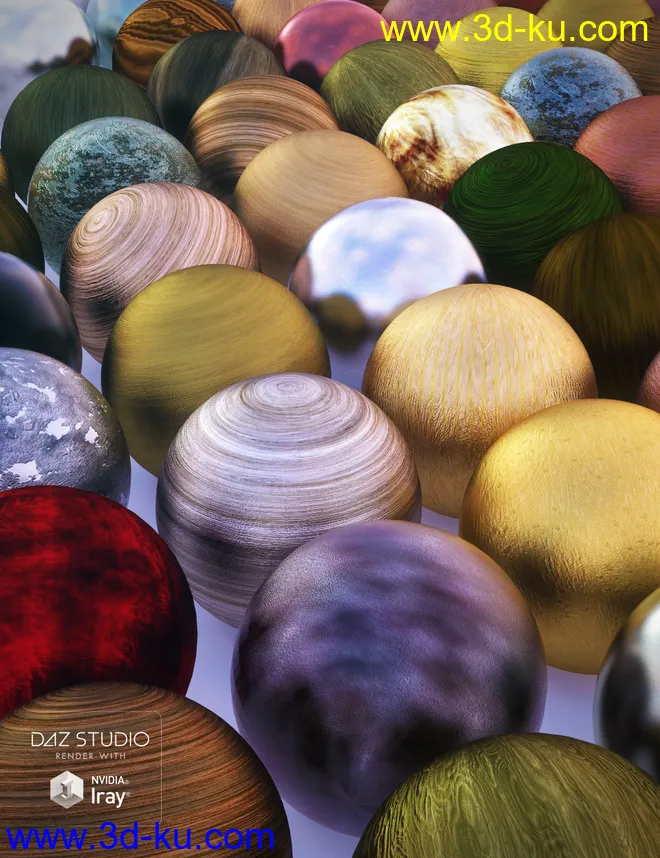 Satiny Wood Iray Shaders模型的图片1