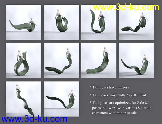 SBibb Cursed Merman Poses and Expressions for Zale 8.1模型的图片8