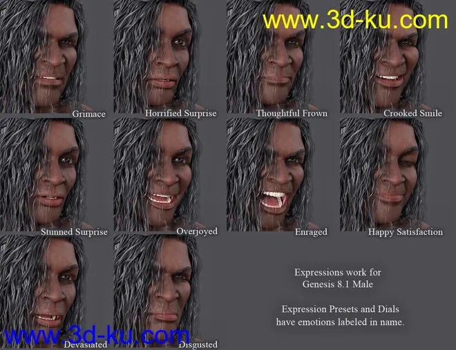 SBibb Cursed Merman Poses and Expressions for Zale 8.1模型的图片9