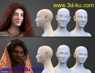 3D打印模型SBibb Diverse World Vol 2 for 200 Plus for Genesis 8 Female的图片