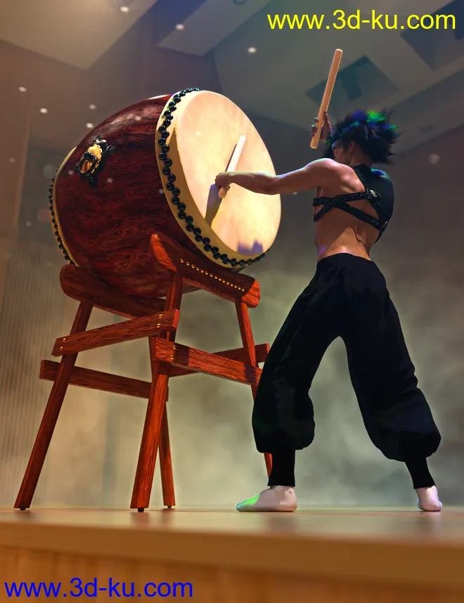 SBibb Taiko Props and Poses for Genesis 8 and 8.1模型的图片1