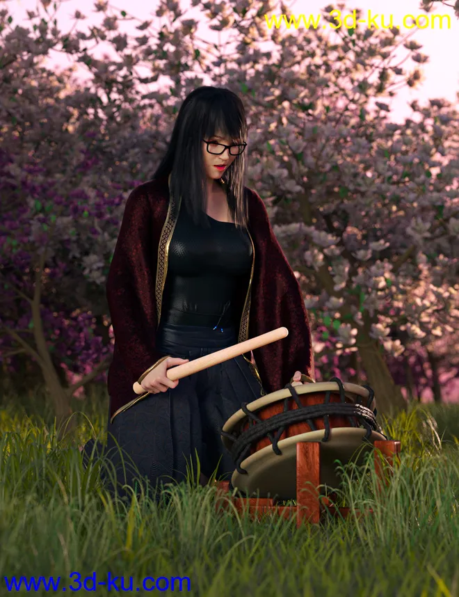 SBibb Taiko Props and Poses for Genesis 8 and 8.1模型的图片2