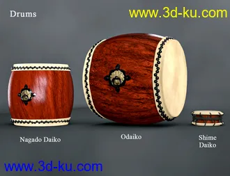 3D打印模型SBibb Taiko Props and Poses for Genesis 8 and 8.1的图片