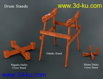3D打印模型SBibb Taiko Props and Poses for Genesis 8 and 8.1的图片