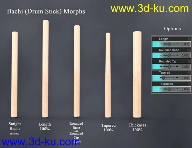 SBibb Taiko Props and Poses for Genesis 8 and 8.1模型的图片6