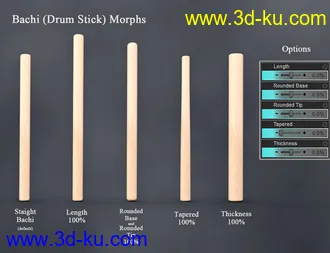 3D打印模型SBibb Taiko Props and Poses for Genesis 8 and 8.1的图片