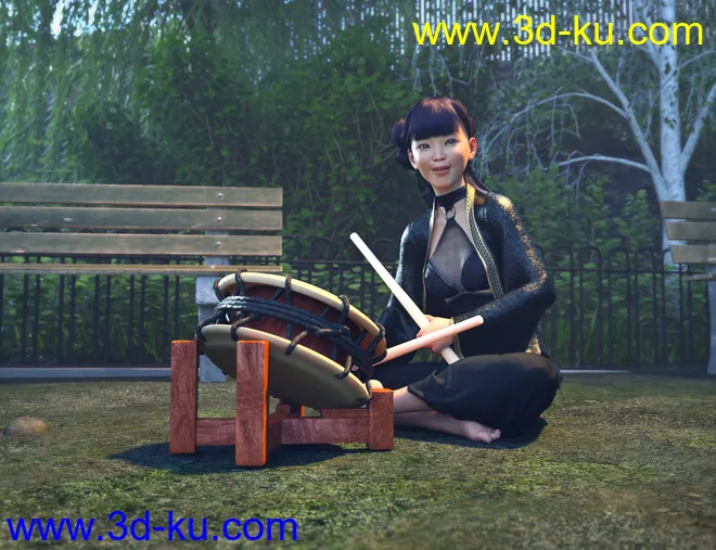 SBibb Taiko Props and Poses for Genesis 8 and 8.1模型的图片15