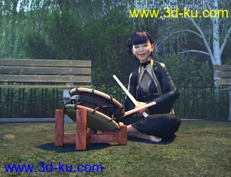 3D打印模型SBibb Taiko Props and Poses for Genesis 8 and 8.1的图片