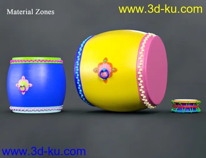 SBibb Taiko Props and Poses for Genesis 8 and 8.1模型的图片19