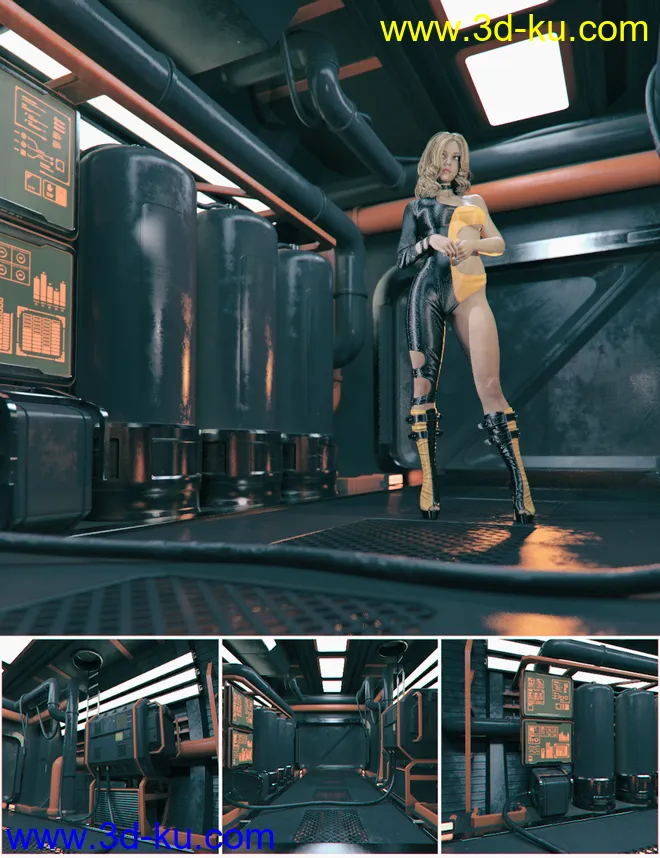 Sci-Fi Corridor Vignette模型的图片1