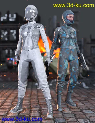 3D打印模型Sci-Fi Gravity Suit Outfit for Genesis 8 and 8.1 Females的图片