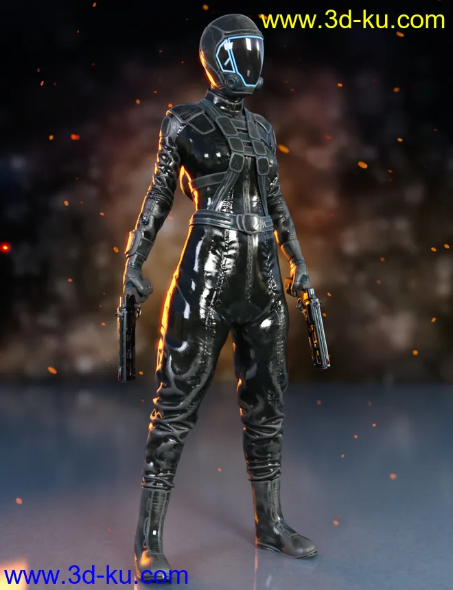 Sci-Fi Gravity Suit Outfit for Genesis 8 and 8.1 Females模型的图片3