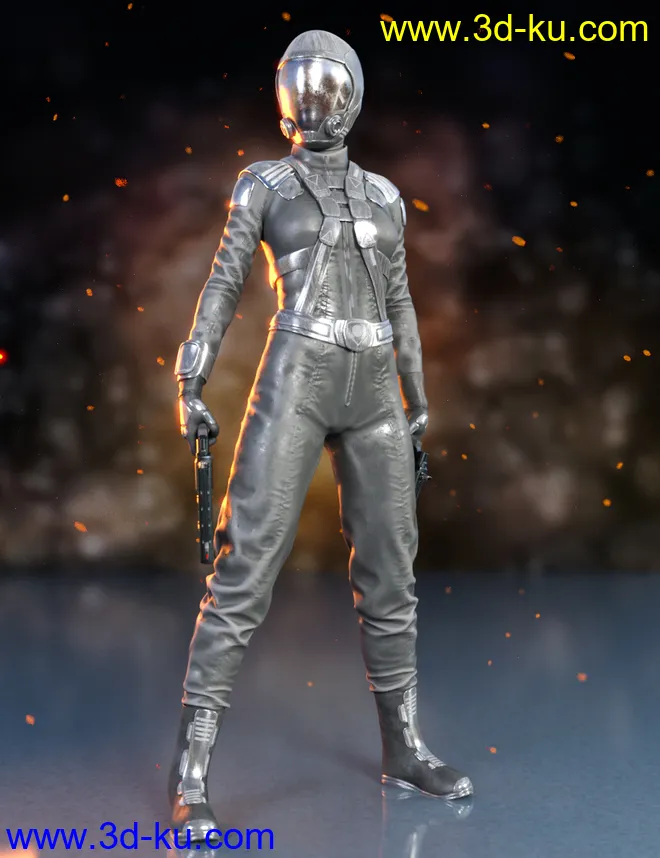 Sci-Fi Gravity Suit Outfit for Genesis 8 and 8.1 Females模型的图片4
