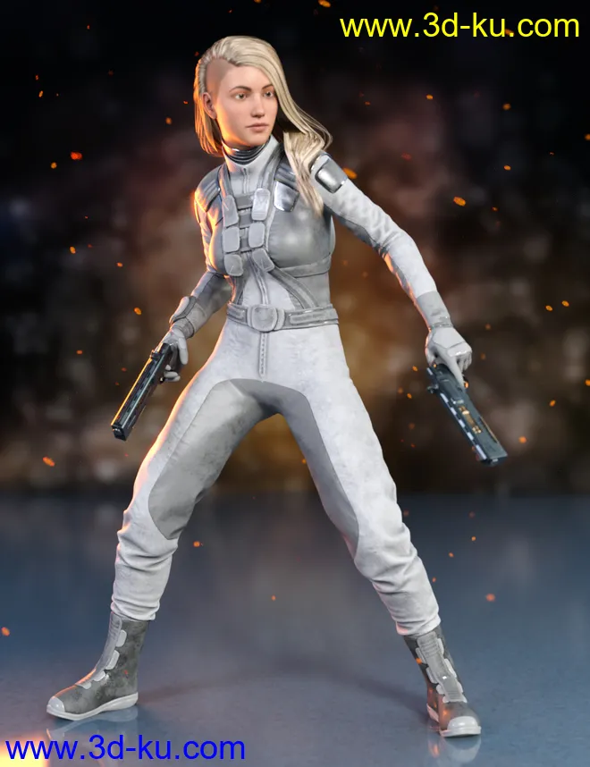 Sci-Fi Gravity Suit Outfit for Genesis 8 and 8.1 Females模型的图片6