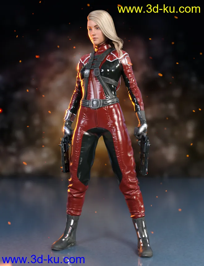 Sci-Fi Gravity Suit Outfit for Genesis 8 and 8.1 Females模型的图片7