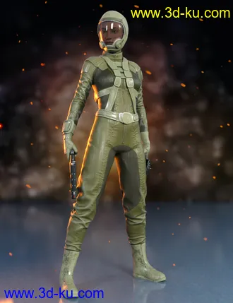 3D打印模型Sci-Fi Gravity Suit Outfit for Genesis 8 and 8.1 Females的图片