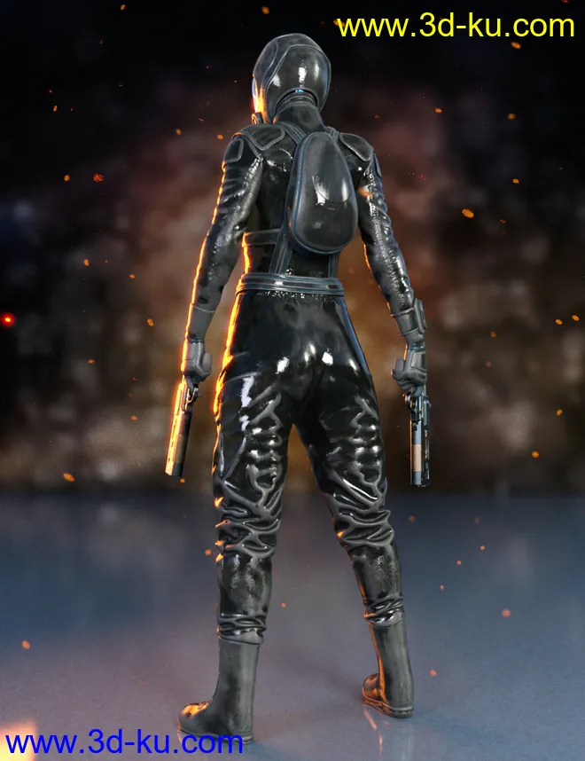 Sci-Fi Gravity Suit Outfit for Genesis 8 and 8.1 Females模型的图片9