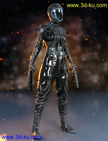 Sci-Fi Gravity Suit Outfit for Genesis 8 and 8.1 Females模型的图片12