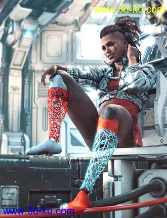 3D打印模型Sci-fi Leg Prosthetic for Genesis 8.1 Females的图片