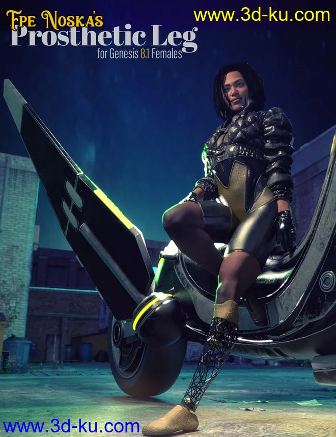 Sci-fi Leg Prosthetic for Genesis 8.1 Females模型的图片10