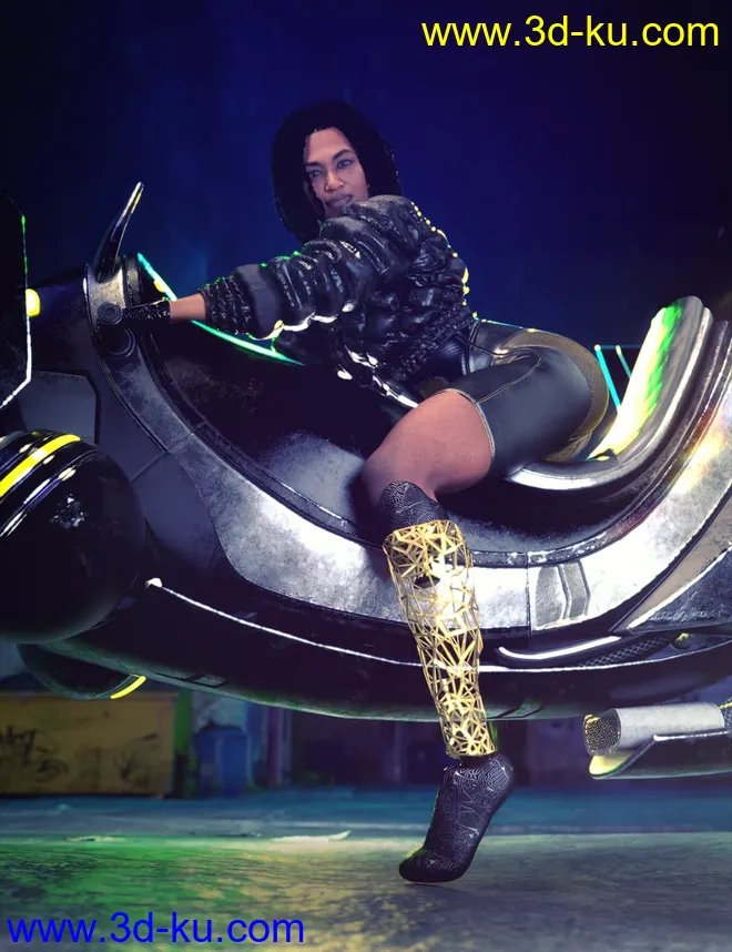 Sci-fi Leg Prosthetic for Genesis 8.1 Females模型的图片12