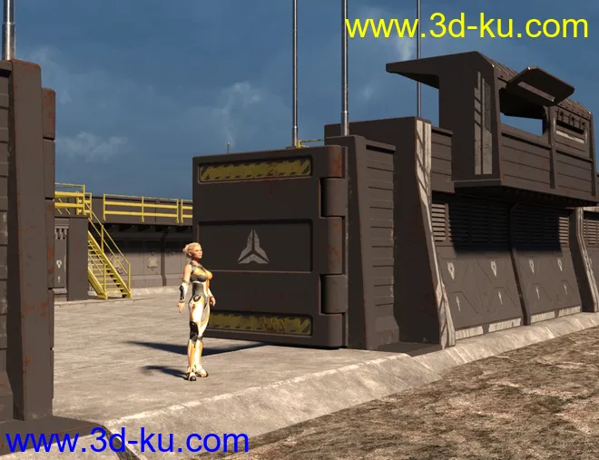 Sci-Fi Perimeter Walls模型的图片2