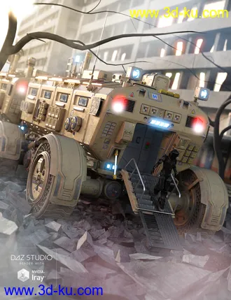 3D打印模型Sci-fi Rover trailer的图片