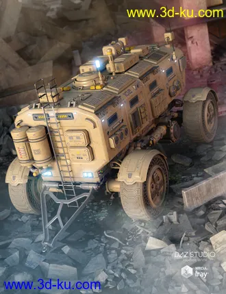 3D打印模型Sci-fi Rover trailer的图片