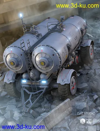 3D打印模型Sci-fi Rover trailer的图片