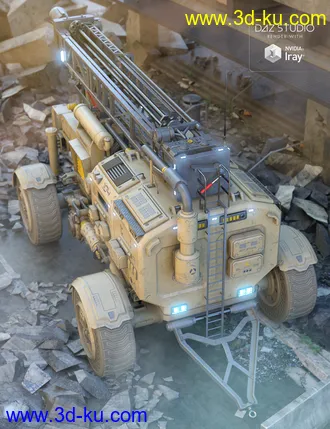 3D打印模型Sci-fi Rover trailer的图片