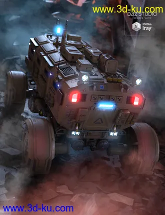 3D打印模型Sci-fi Rover trailer的图片