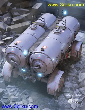 3D打印模型Sci-fi Rover trailer的图片