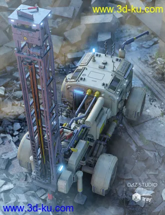 3D打印模型Sci-fi Rover trailer的图片