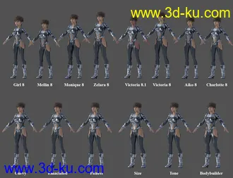 3D打印模型Sci-fi Suit for Genesis 8 Females的图片
