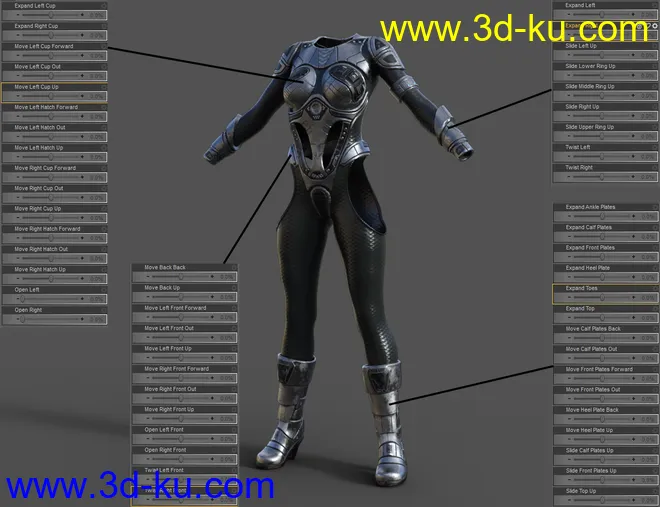 Sci-fi Suit for Genesis 8 Females模型的图片15