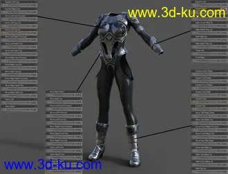 3D打印模型Sci-fi Suit for Genesis 8 Females的图片