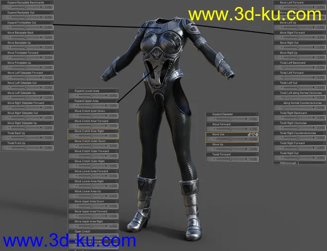 Sci-fi Suit for Genesis 8 Females模型的图片16