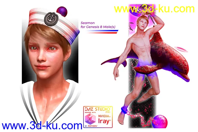 Seamon For Genesis 8 Male模型的图片1