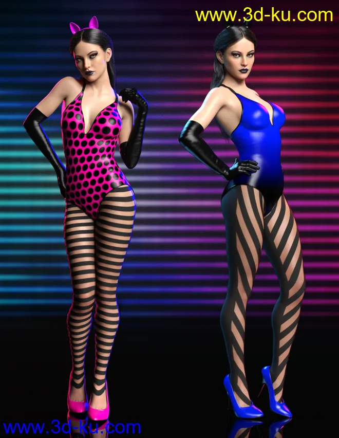 Secret Party Outfit Set for Genesis 8 and Genesis 8.1 Females模型的图片2