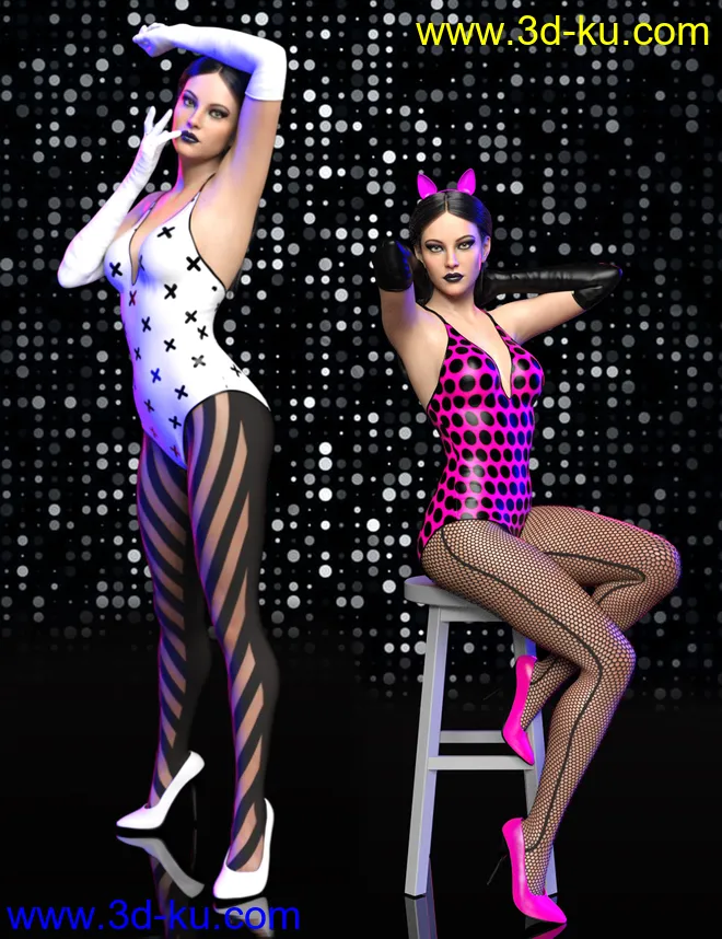 Secret Party Outfit Set for Genesis 8 and Genesis 8.1 Females模型的图片3