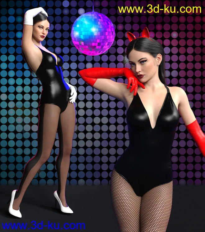 Secret Party Outfit Set for Genesis 8 and Genesis 8.1 Females模型的图片4