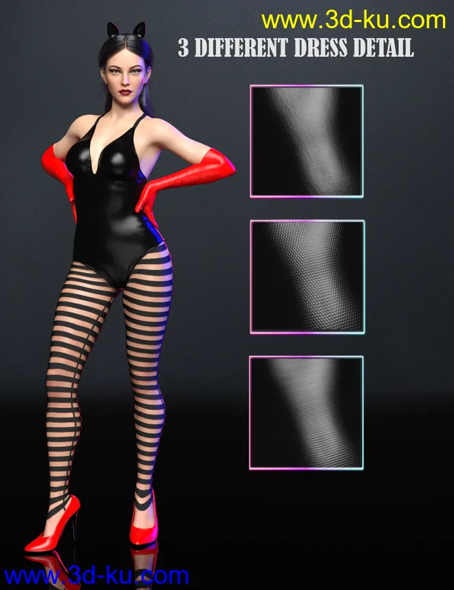Secret Party Outfit Set for Genesis 8 and Genesis 8.1 Females模型的图片9
