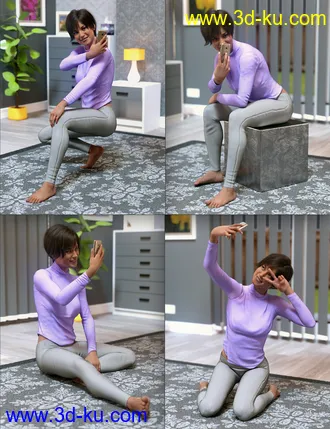 3D打印模型Selfie Poses for Genesis 8 Female的图片