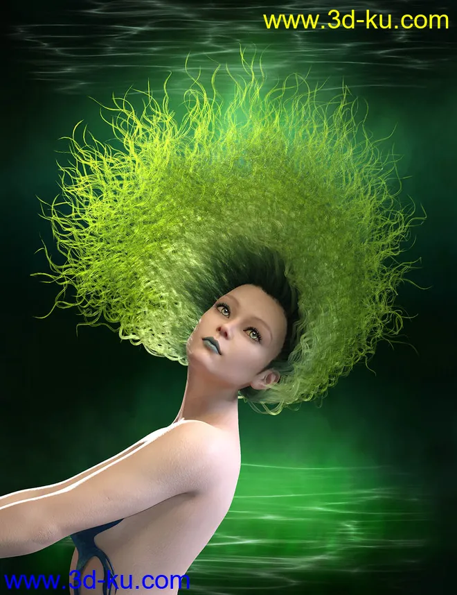 Selkie Hair for Genesis 8 with dForce模型的图片3