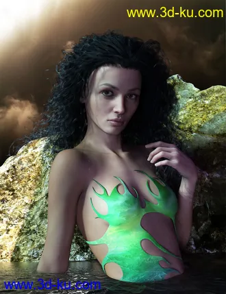3D打印模型Selkie Hair for Genesis 8 with dForce的图片