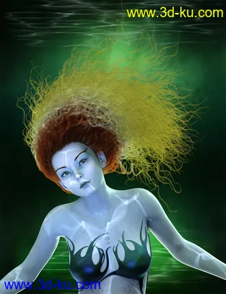 3D打印模型Selkie Hair for Genesis 8 with dForce的图片