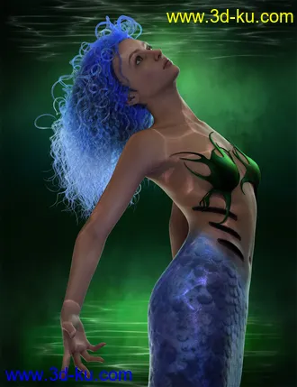 3D打印模型Selkie Hair for Genesis 8 with dForce的图片