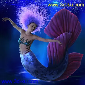 3D打印模型Selkie Hair for Genesis 8 with dForce的图片