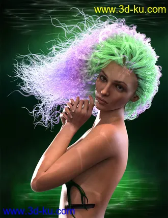 3D打印模型Selkie Hair for Genesis 8 with dForce的图片